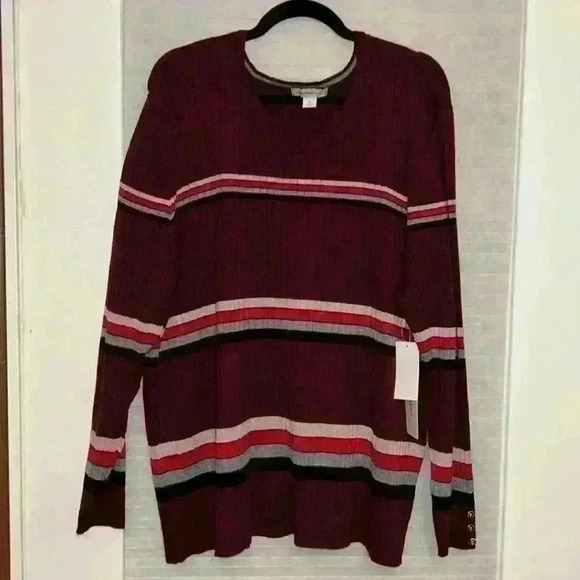 NWT 3X burgundy light sweater plus gorgeous for fall! LIZ Claiborne - Picture 1 of 8
